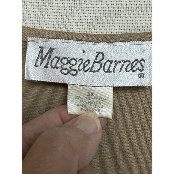 Maggie Barnes Women’s Plus Sz 3X Midi Dress Tan Beige Minimalist Modest - Picture 9 of 13